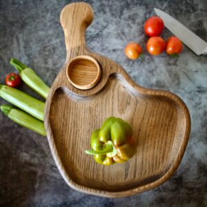 Дошка для Подачі Стейку "Кісточка" Дубова 35*25 см