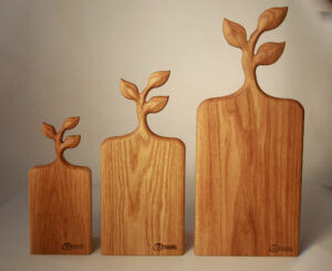 Обробна Дубова Дошка "Листочки" для нарізання