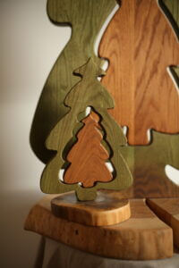 Декор - Підставка "Ялиночка Санти" трикольор комбо