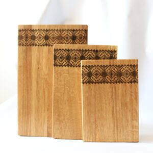 Набір Дубових Дошок Для Нарізання "Вишиванка"