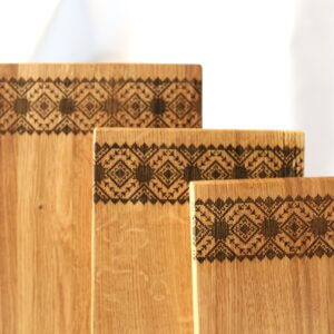 Набір Дубових Дошок Для Нарізання "Вишиванка"