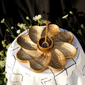 Комплект для подачі закусок "Менажниця Анемона + Піалка + Медівничка"