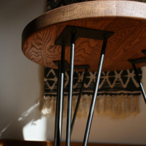 Кавовий Столик "Ванахейм" Дуб 50*45 см на Металевих Чорних Ніжках