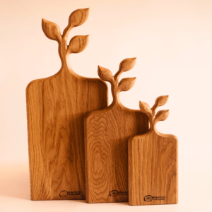 Обробна Дубова Дошка "Листочки" для нарізання