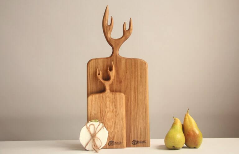 Дубова Обробна Дошка "Ріжки" Для Нарізання